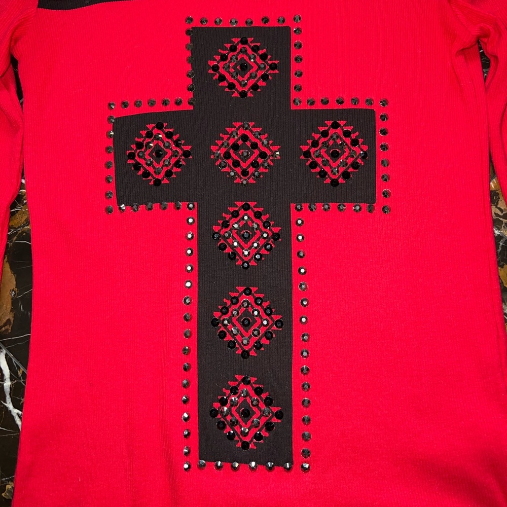 Vocal Rhinestone Cross Tee - Picture 2 of 10